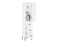 Aparador alto madera contrachapada blanco 34,5x34x180 cm ES97350