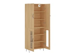Aparador alto madera contrachapada color roble 69,5x34x180 cm ES28214