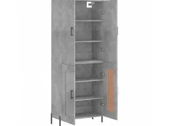 Aparador alto madera contrachapada gris hormigón 69,5x34x180 cm ES61035