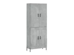 Aparador alto madera contrachapada gris hormigón 69,5x34x180 cm ES61035
