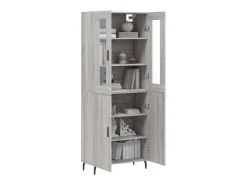 Aparador alto madera contrachapada gris sonoma 69,5x34x180 cm ES32405