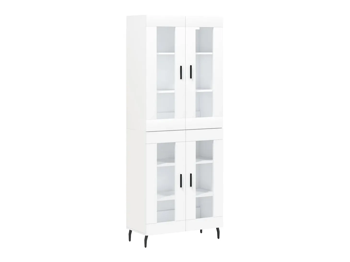 Aparador alto madera contrachapada blanco 69,5x34x180 cm ES96859