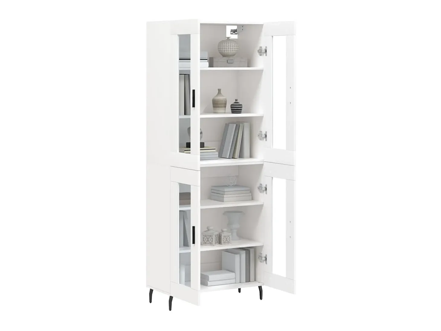 Aparador alto madera contrachapada blanco 69,5x34x180 cm ES96859