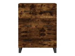 Aparador alto madera contrachapada roble ahumado 69,5x34x180 cm