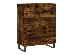 Aparador alto madera contrachapada roble ahumado 69,5x34x180 cm