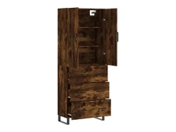 Aparador alto madera contrachapada roble ahumado 69,5x34x180 cm