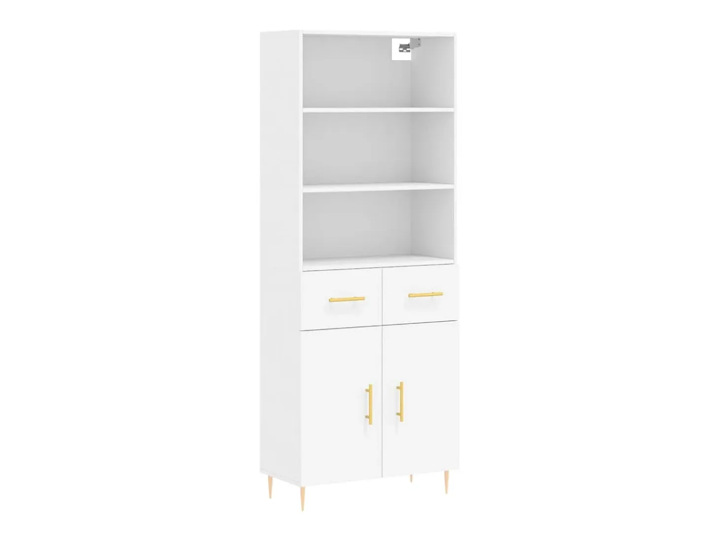 Aparador alto madera contrachapada blanco 69,5x34x180 cm ES37811