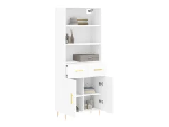 Aparador alto madera contrachapada blanco 69,5x34x180 cm ES37811