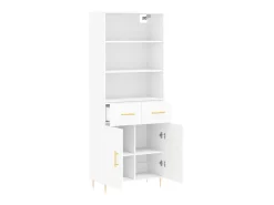 Aparador alto madera contrachapada blanco 69,5x34x180 cm ES37811