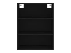 Aparador alto madera contrachapada negro 69,5x34x180 cm