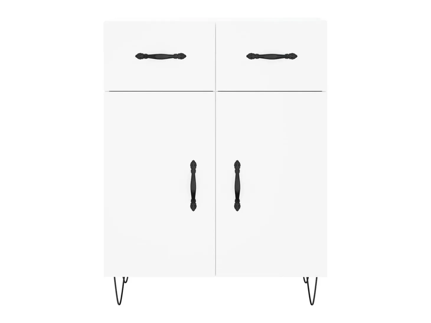 Aparador alto madera contrachapada blanco 69,5x34x180 cm