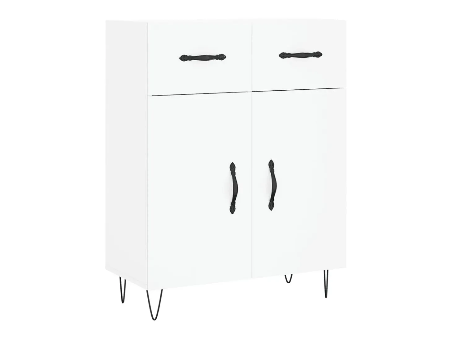 Aparador alto madera contrachapada blanco 69,5x34x180 cm