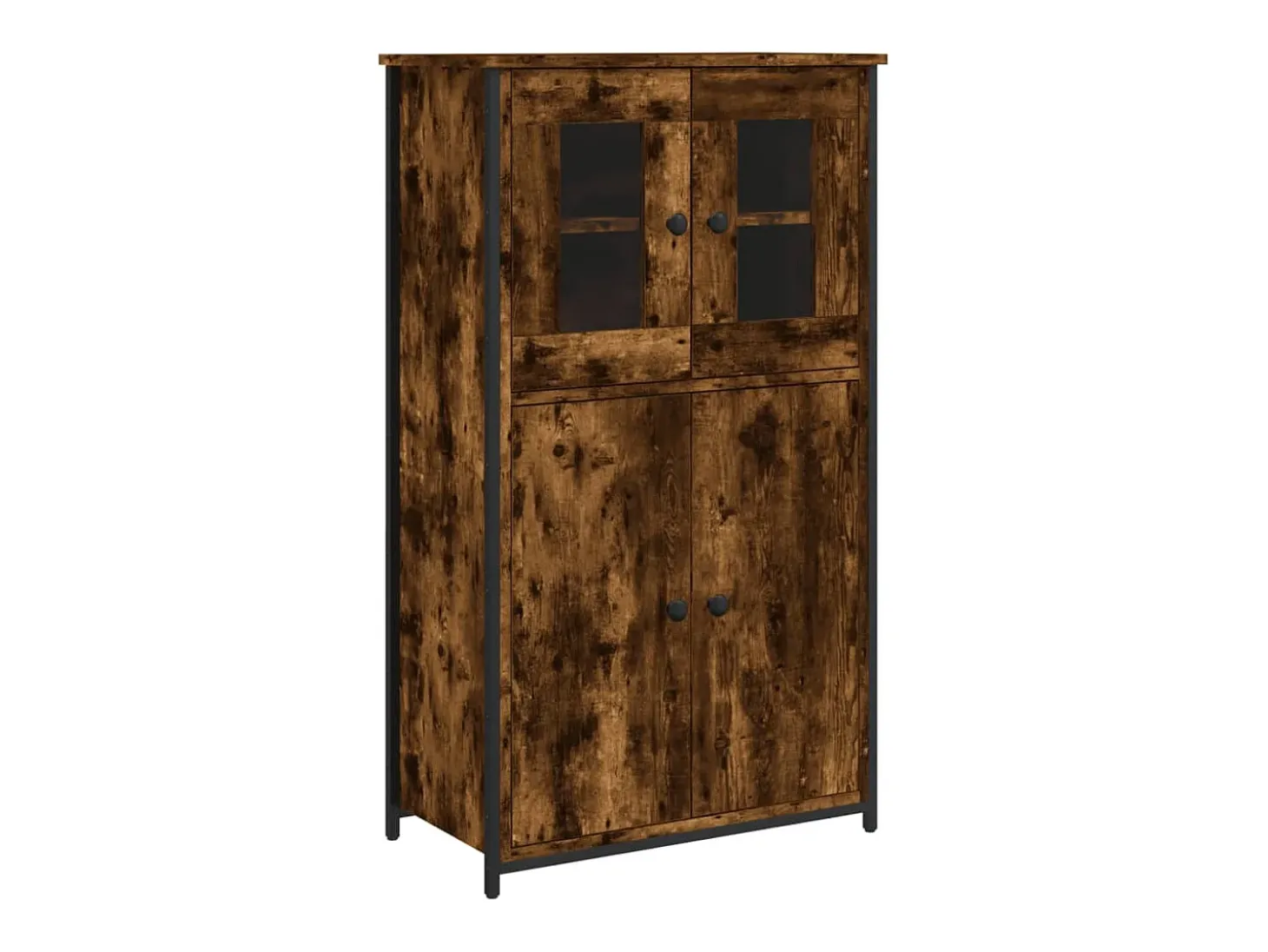 Aparador alto madera contrachapada roble ahumado 62x32x106,5 cm