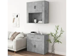 Aparador alto madera contrachapada gris hormigón