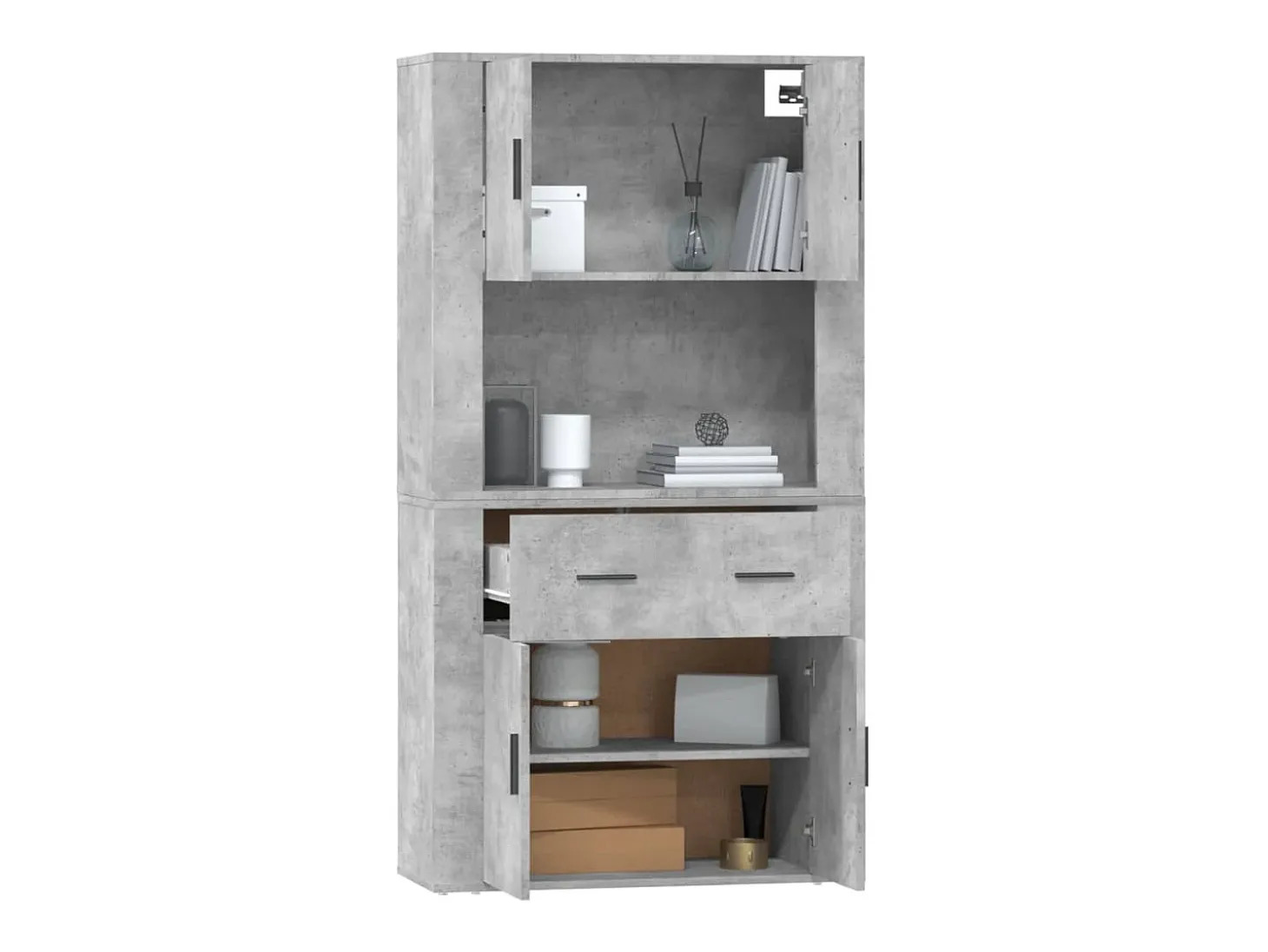 Aparador alto madera contrachapada gris hormigón
