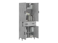 Aparador alto madera contrachapada gris hormigón 69,5x34x180 cm ES80980