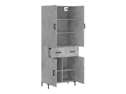 Aparador alto madera contrachapada gris hormigón 69,5x34x180 cm ES80980