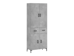 Aparador alto madera contrachapada gris hormigón 69,5x34x180 cm ES80980