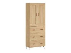 Aparador alto madera contrachapada color roble 69,5x34x180 cm