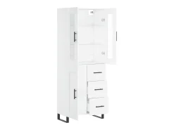 Aparador alto madera contrachapada blanco 69,5x34x180 cm ES17969