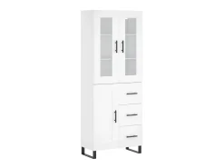 Aparador alto madera contrachapada blanco 69,5x34x180 cm ES17969