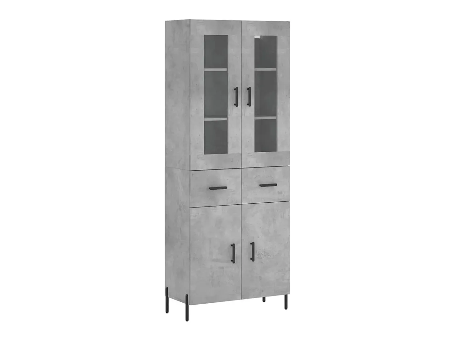 Aparador alto madera contrachapada gris hormigón 69,5x34x180 cm ES62428