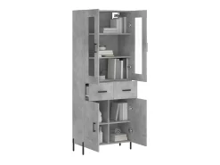 Aparador alto madera contrachapada gris hormigón 69,5x34x180 cm ES62428
