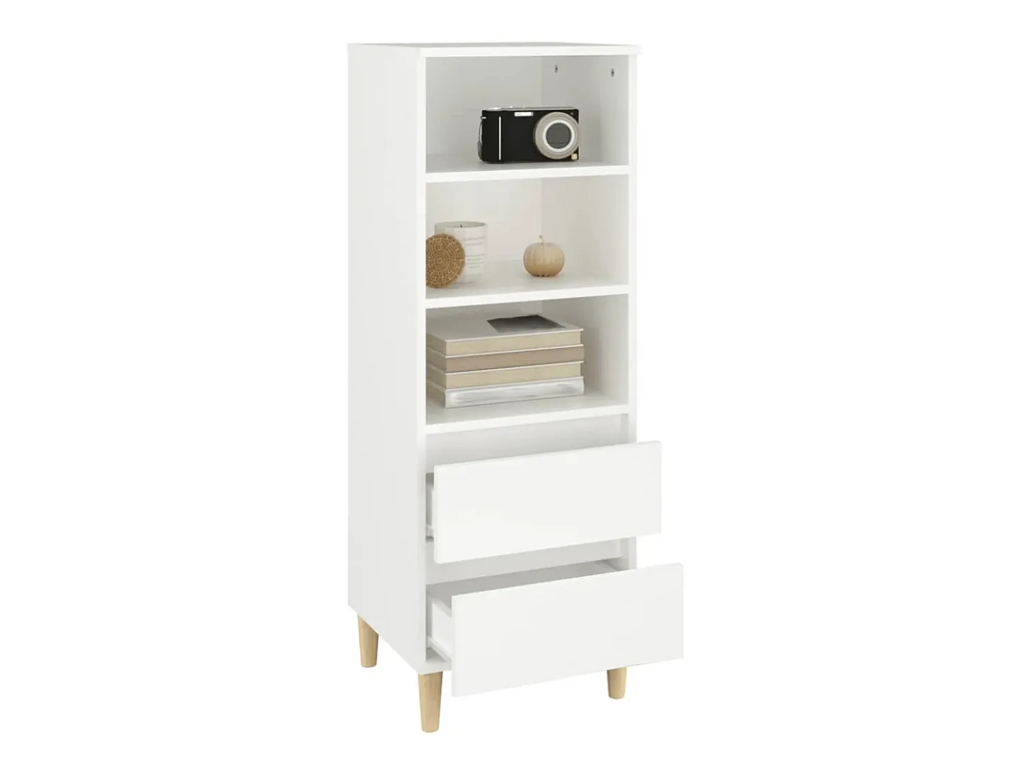 Aparador alto madera contrachapada blanco 40x36x110 cm