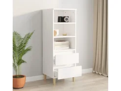 Aparador alto madera contrachapada blanco 40x36x110 cm