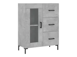 Aparador alto madera contrachapada gris hormigón 69,5x34x180 cm