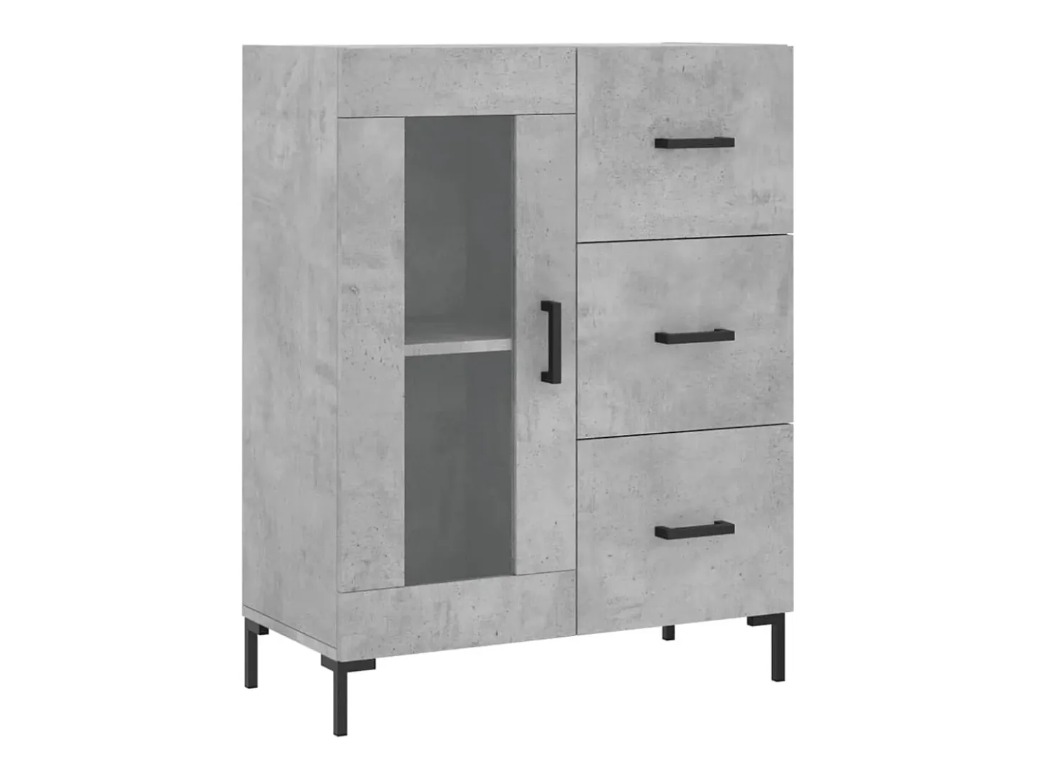 Aparador alto madera contrachapada gris hormigón 69,5x34x180 cm