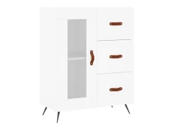 Aparador alto madera contrachapada blanco 69,5x34x180 cm