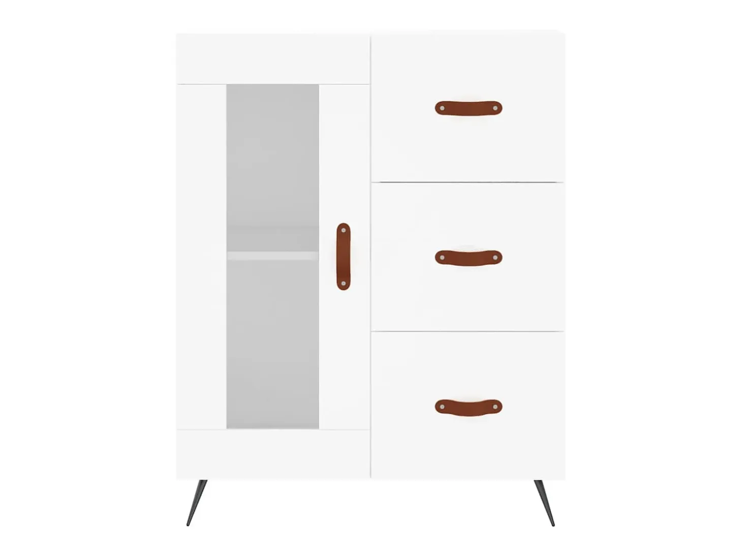 Aparador alto madera contrachapada blanco 69,5x34x180 cm