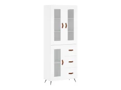 Aparador alto madera contrachapada blanco 69,5x34x180 cm