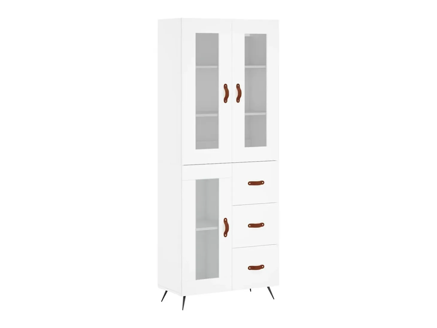 Aparador alto madera contrachapada blanco 69,5x34x180 cm