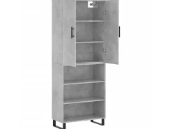 Aparador alto madera contrachapada gris hormigón 69,5x34x180 cm ES79380