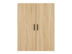 Aparador alto madera contrachapada color roble 69,5x34x180 cm