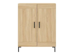 Aparador alto madera contrachapada color roble 69,5x34x180 cm