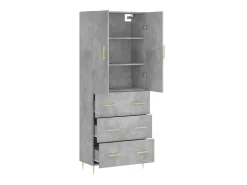 Aparador alto madera contrachapada gris hormigón 69,5x34x180 cm ES38008