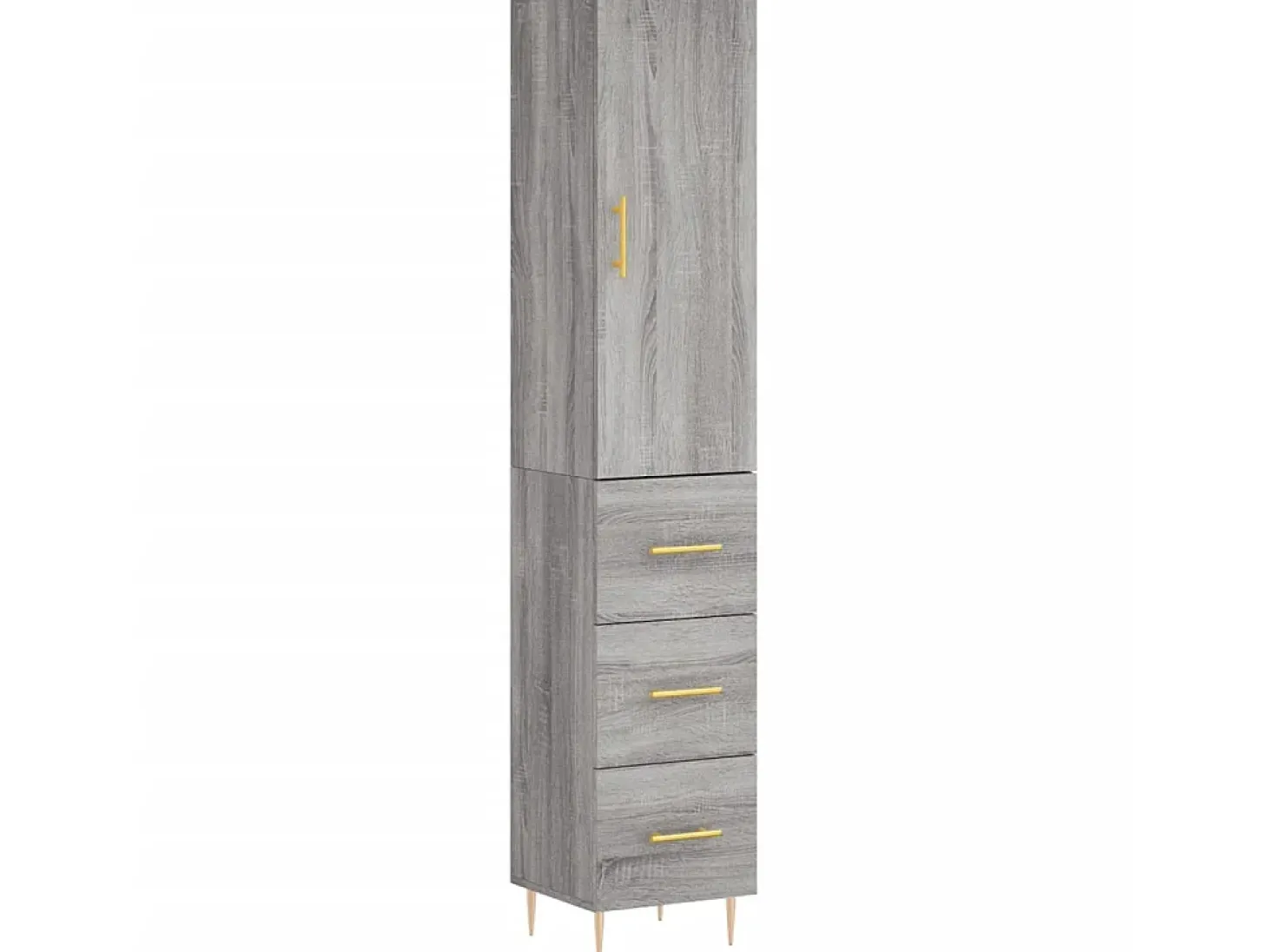 Aparador alto madera contrachapada gris Sonoma 34,5x34x180 cm ES37568