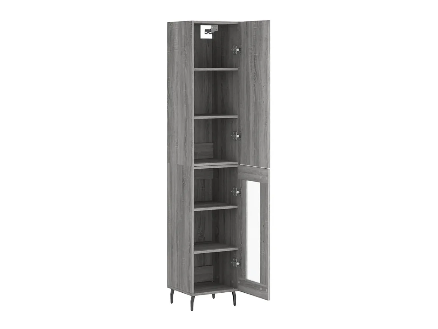 Aparador alto madera contrachapada gris Sonoma 34,5x34x180 cm ES32854