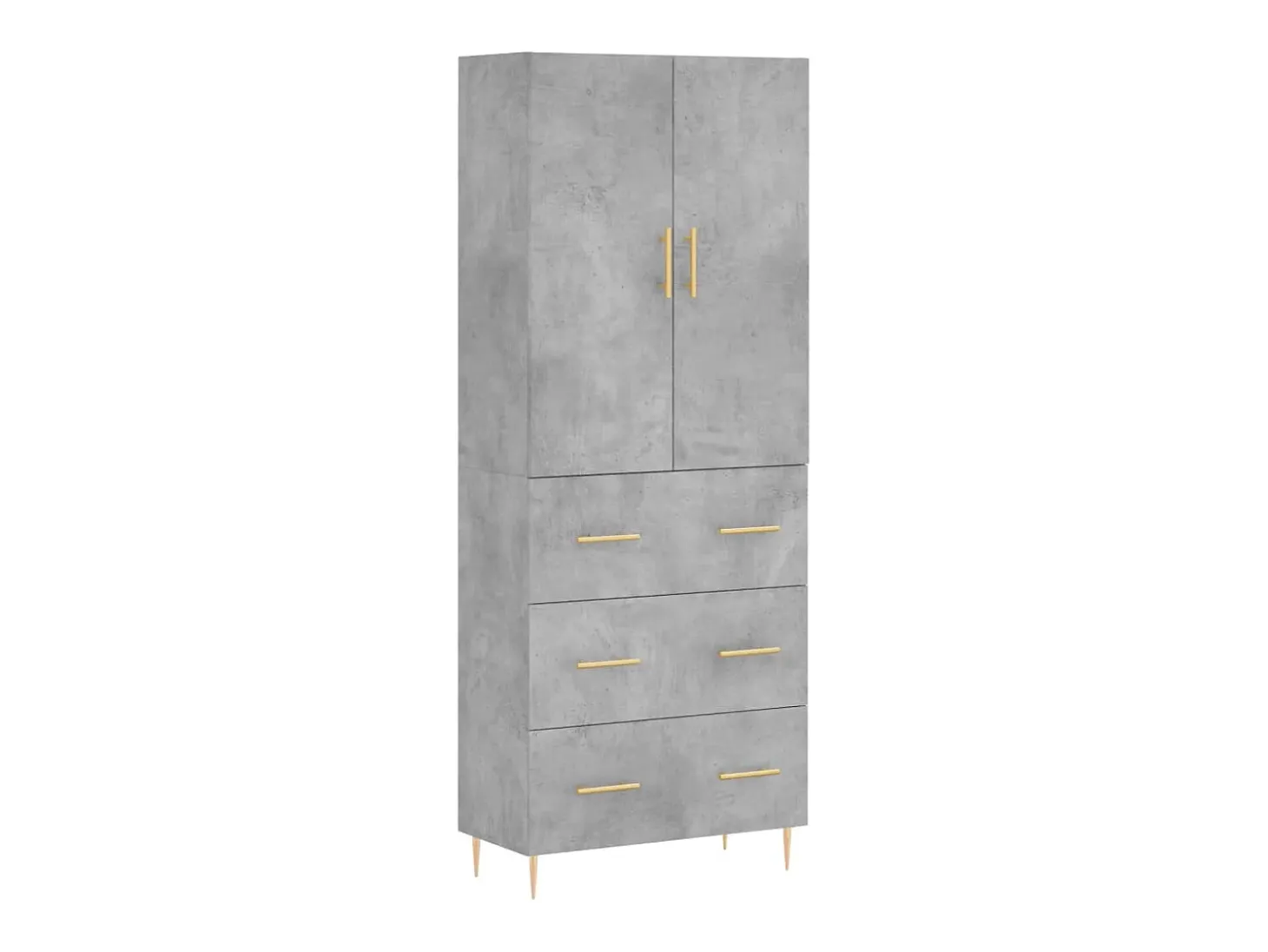 Aparador alto madera contrachapada gris hormigón 69,5x34x180 cm