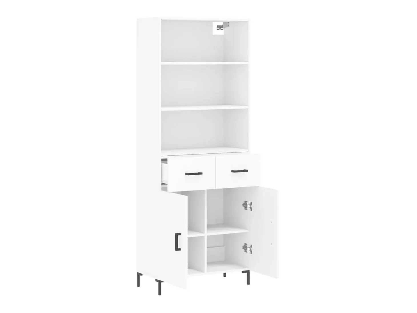 Aparador alto madera contrachapada blanco 69,5x34x180 cm ES22506