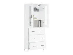 Aparador alto madera contrachapada blanco 69,5x34x180 cm ES58055