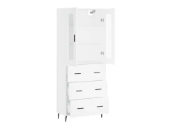 Aparador alto madera contrachapada blanco 69,5x34x180 cm ES58055