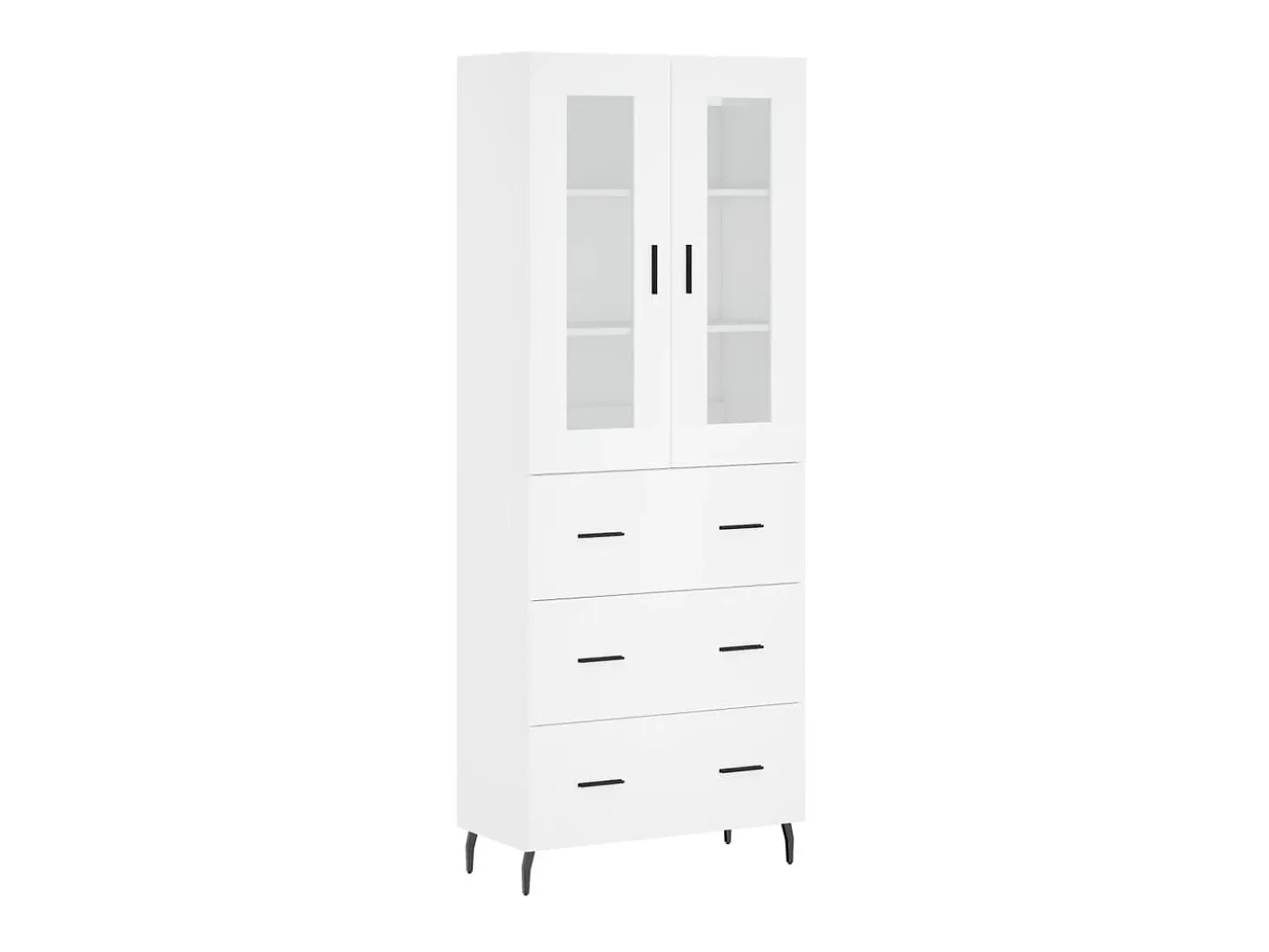 Aparador alto madera contrachapada blanco 69,5x34x180 cm ES58055