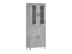Aparador alto madera contrachapada gris hormigón 69,5x34x180 cm ES63345