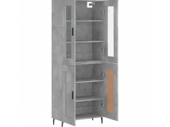 Aparador alto madera contrachapada gris hormigón 69,5x34x180 cm ES63345