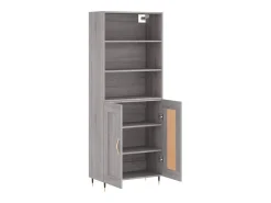 Aparador alto madera contrachapada gris sonoma 69,5x34x180 cm ES34300