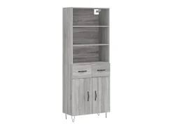 Aparador alto madera contrachapada gris sonoma 69,5x34x180 cm ES28769